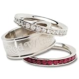 Detroit Red Wings Logo Crystal Stacked Ring Set