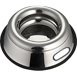 Indipets Stainless Steel Spill Proof - Splash Free No Tip Anti Skid Dish with easy pick up grip handle, 32-Ounce