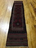 1'10 x 9'0 Red Hand Knotted Wool Sumak Runner Rug