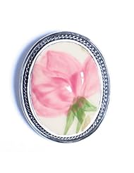 Broken China Jewelry - Franciscan Desert Rose - Sterling Silver Pin Brooch