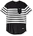 WT02 Men's Short Sleeve Basic Yarn-Dyed Colorblock Stripe Scallop Tee