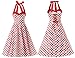 DRESSTELLS Women 50s Dress Vintage Cocktail Halter Dresses 1950s Rockabilly Audrey Hepburn Dress for Prom Bridesmaid Party Homecoming Blue Black Dot S