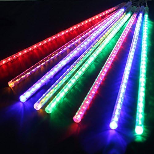 YKL 8 Tubes (30CM/11.8 Inches) 144 LEDS Bright Meteor Shower Strings Fairy Lights(colorful)