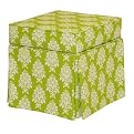 Kids Emma Floral Storage Ottoman - Lime
