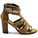Ollio Womens Shoe Stud Metallic Gladiator Bootie Ankle High Heel Sandal