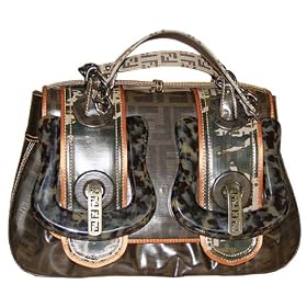 Click here to buy Fendi B.Fendi Small Tobacco Zucca Patent Leather Handbag 8BN165-XK1-F0DQV by Fendi.