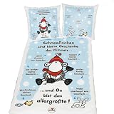 Your Best 447361050 Bettwaesche Sheepworld Schneeflocke, Linon, 80 / 80 und 135 / 200 cm