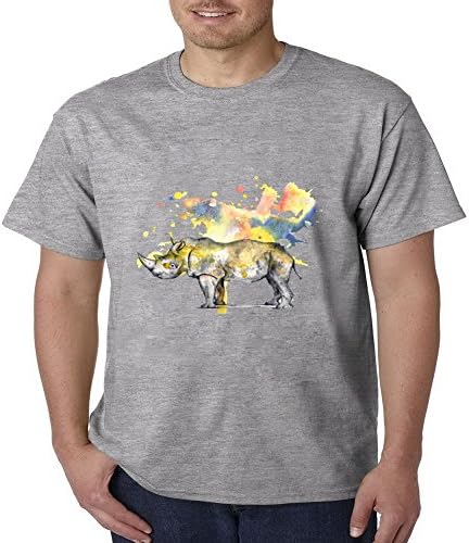 Onlyyousweet Art Rhinoceros Painting Fitness Costum Armour Short Sleeve Mens T-shirt Size XXL
