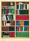 1art1 40581 Bücherregale - Bibliothek 4-teilig, Fototapete Poster-Tapete (254 x 183 cm)