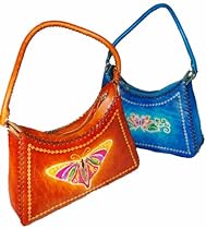 Special Craft, Designer Leather Handbag, Butterfly Embossed. Unique & Adorable for Your Lover or You Own.