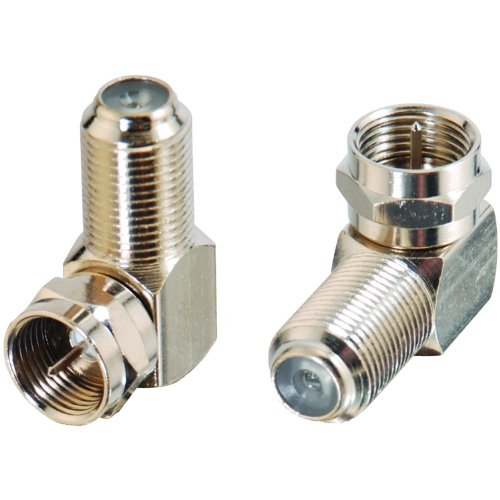 Cables to Go 40669 Right Angle F-type Adapter (Silver) - 10 pk