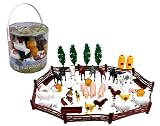 Farm Animal Action Figures - Big Bucket of Farm Animals - 50 pieces in set!