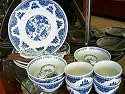 24 Pc Chinese Porcelain Dinner Set Service for 4 - True Blue