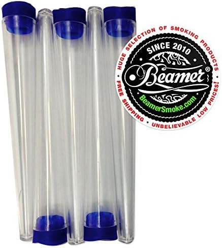 4 Large King Size/1.25 Size Beamer Smoke Tube - Airtight Packaging Tube - For Cigarette / Legal Smoking Herbs / Medicine Container + Beamer Smoke Limited Edition Sticker