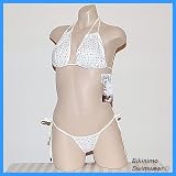 Sexy Brazilian Thong Bikini ( White & Black Dots) DD Cup