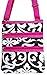 World Traveler Damask Cross Body Bag, Black and White with Pink Trim
