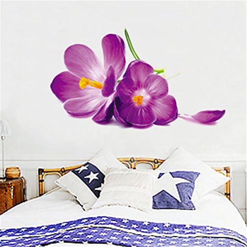 Purple Big Flower Design Wall Decals Stickers DIY Removable Wall Decal for Living Room Home Art Decor