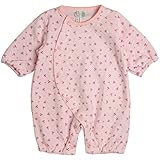 ベビー カバーオール 新生児 女の子 長袖 冬 あったか キルト ロンパース 日本製 ピンク-小花 70cm