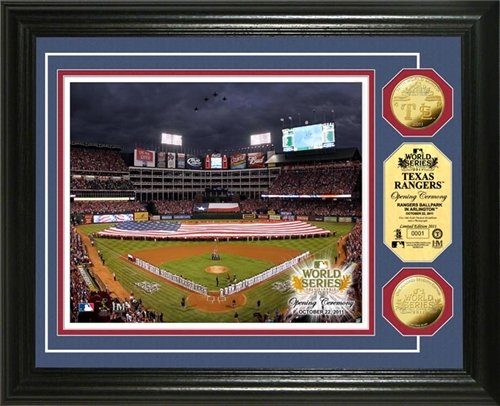 Texas Rangers Framed 2011 World Series Opening Ceremony Photo Mint