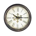 Ludlow Wall Clock - Washed Dark Brown (24" dia.)