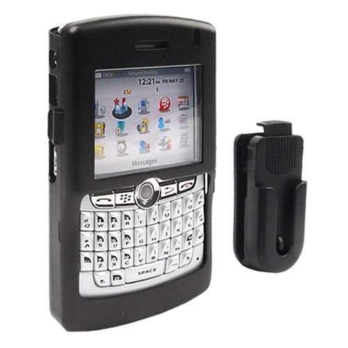 RIM BlackBerry 8800 8830 PDA Black Aluminum Metal Hard Cover Case with Belt Clip