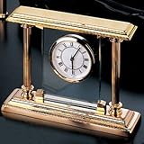 El Casco Desk Clock 23Kt Gold Plated