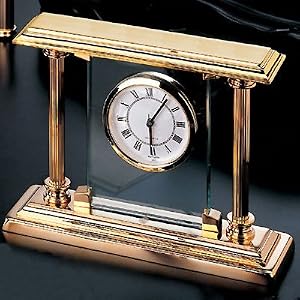Desk Clock 23kt by PhotoFramesPlus
