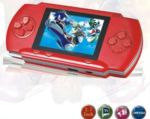 WolVol DARK RED 2.8" LCD Portable Game Console With AV-Out And TONS of Built-In Games, Game Disk Included - Best Gift for Kids