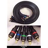 Buy 15 Ft Component Video Cable + Dual RCA Audio, 5 RCA, HDTV Black