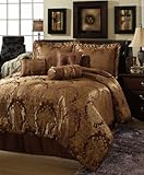 IMAGE OF Central Park Revello Chocolate Queen 7-Piece Comforter Set
