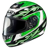 HJC CS-R1 Flare MC-4 Full Face Motorcycle Helmet Black/Green/White L