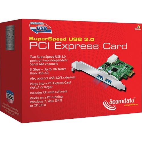 AcomData SuperSpeed USB 3.0 PCI Express Card 2 Port ADPU3-PCIX