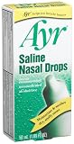 Ayr Saline Nasal Drops, 1.69-Ounce Bottles (Pack of 6)