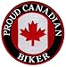 Proud Canadian Biker Embroidered Patch Canada Flag Iron-On Motorcycle Emblem
