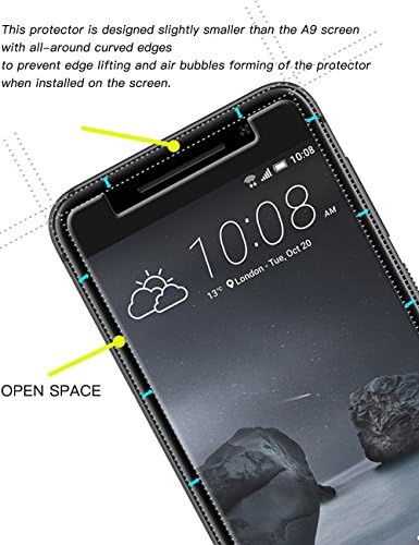 [2 Pack] HTC One A9 Screen Protector, OMOTON® 0.26 mm 2.5D Tempered Glass Screen Protector for HTC One A9 [9H Hardness] [Crystal Clear] [Scratch Resist] [Anti-Fingerprint] [No-Bubble Installation]