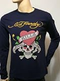Ed Hardy Men lgarm T-Shirt Love Kills navy Studs Gr.L