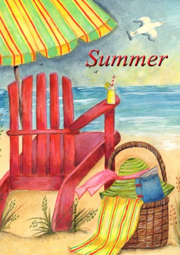 Toland - Beach Picnic - Decorative Summer Vacation Relax Adirondack USA-Produced Garden Flag