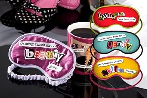 4 Assorted Sleep Masks: Coffee, Beauty, Gently, Hung-over