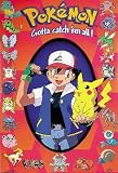 Pokemon (Ash & Pikachu, Group) Gold Wood-Mounted TV Poster Print - 24