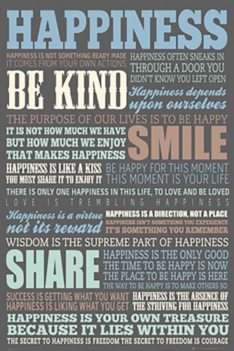 Poster Service Happiness Quotes Poster, 24-Inch by 36-Inch