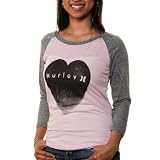 Hurley Big Love Juniors Raglan T-Shirt - Pink/Black