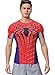 Red Plume Men's Compression Sports Fitness Shirt Armor, Men Spider T-Shirt (L) Red