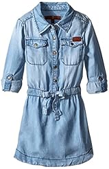 Girls High-Low-Hem Cotton Mini Dress 