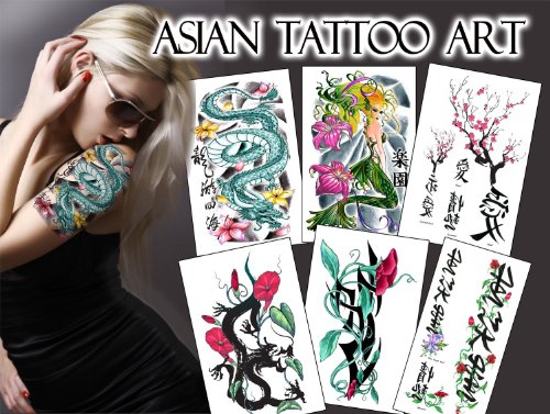 Asian Art Temporary Tattoos Package