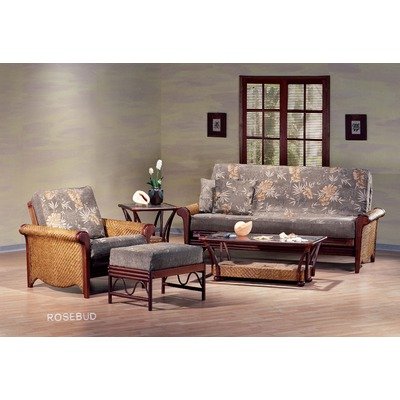 Rattan Floral Rosebud Futon Size: Full