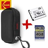 Official Kodak Hard Case +Rechargeable Lithium Battery +4GB SDHC for Easyshare M530 M550 M575 M580 Digital Camera
