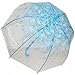 Clear Bubble Umbrella Half Automatic Flower Dome Shape Rain Umbrella
