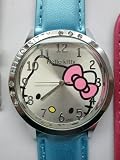 Cute Crystal Diamond Hello Kitty Style Watch,Baby Blue(With our KT gift box in the picture)