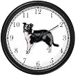 Border Collie Dog Wall Clock by WatchBuddy Timepieces (Black Frame)