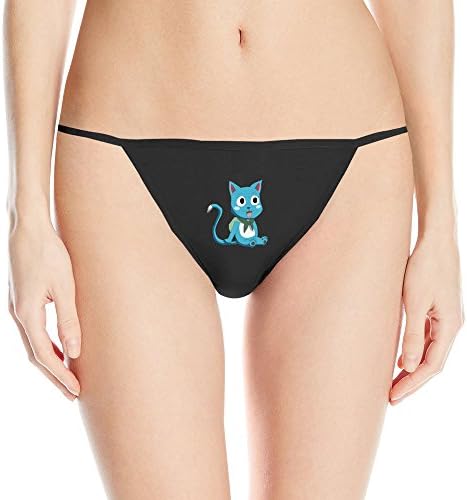 Women's Sexy Happy Cat String Thong Panty S Black